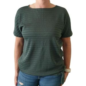 Cecil - T-shirt - Dark balmy khaki - Smock-look met Knoopdetail