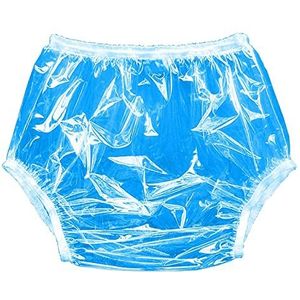 Doorzichtige PVC Slipje Volwassen Shorts Oversized Man Mannelijke Lingerie Transpartent PVC Ondergoed Lingerie, Blauw, 6XL