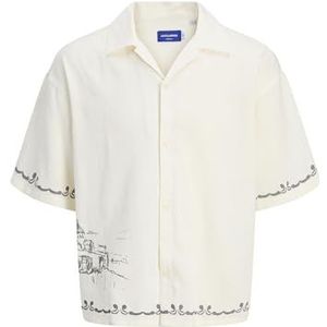JACK & JONES Joracapulco AOP Resort Shirt Ss voor heren, cloud dancer, L
