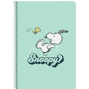 SNOOPY GROOVY Notitieboek, 80 vellen, hardcover, 1 design, ideaal voor kinderen van verschillende leeftijden, comfortabel en veelzijdig, kwaliteit en duurzaamheid, 21,5 x 1 x 31 cm, watergroen