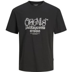 JACK&JONES Jorbushwick Box Tee Ss Crew Neck, zwart, S