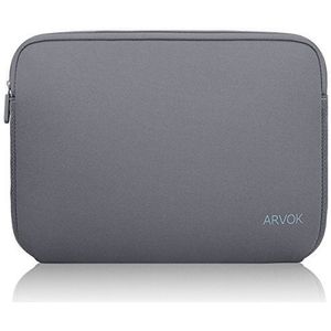 Arvok 15-15.6 inch Laptophoes Meerkleurige en Maatkeuzes Hoes/Waterbestendig Neopreen Notebook Computer Pocket Tablet Aktetas Draagtas/Etui Skin Cover voor Acer/Asus/Dell/Lenovo, Grijs