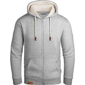Grin&Bear GEC490 Hoody voor heren, met fleecevoering, gemengd grijs, XXL