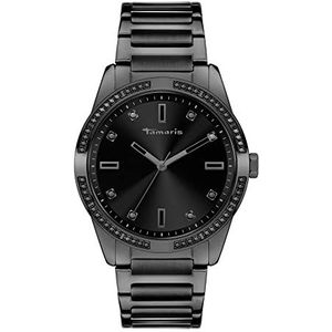Tamaris Dames analoog kwarts horloge met roestvrij stalen armband TT-0103-MQ, zwart
