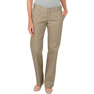 Dickies Women's Original Work Pant with Wrinkle and Stain Resistance, Khaki, 4 Regular
