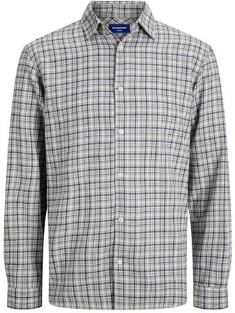 JACK & JONES - Overhemd - Beige - Geruit - Lange Mouw