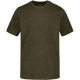 JP 1880 Heren L-8XL tot 8XL, T-shirt, JP1880-motief op de borst, basic shirt, ronde hals, puur katoen, donker olijf, Kaki, 3XL