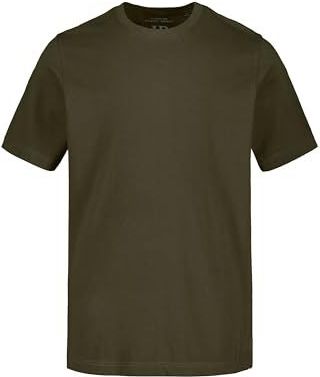 JP 1880 Heren L-8XL tot 8XL, T-shirt, JP1880-motief op de borst, basic shirt, ronde hals, puur katoen, donker olijf, Kaki, 3XL