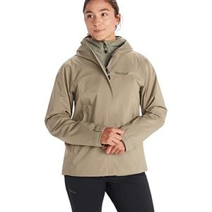 Marmot Women's Wm's PreCip Eco Pro Jacket, Waterproof Jacket, Lightweight Hooded Rain Jacket, Windproof Raincoat, Breathable Windbreaker, Ideal for Running and Hiking, Vetiver, S