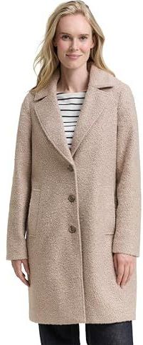 Tom Tailor - Lange Jas - Mêlee - Dames - Teddybont - Strookzakken