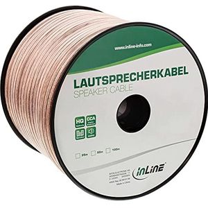 InLine 98350T luidsprekerkabel, 2x 2,5 mm², CCA, transparant, 50 m