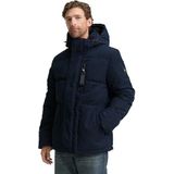 Gewatteerd regular fit jack met afneembare capuchon