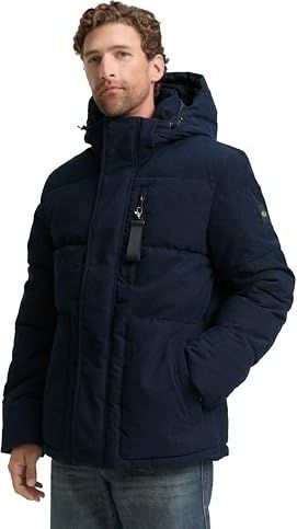 Gewatteerd regular fit jack met afneembare capuchon