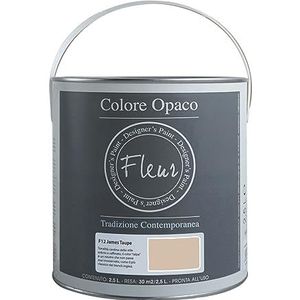 Fleur Designer'S Paint Fleur F12 James Taupe Matte kleur Chalky Look voor muren en grote oppervlakken - 2,5 l