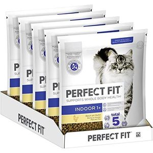 PERFECT FIT Indoor Adult droogvoer voor volwassen katten vanaf 1 jaar - kip, 1,4 kg (5 zakken)