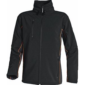 Deltaplus HORTENO3X jas van ""softshell"" polyester/elastaan met 3 gelamineerde lagen, zwart-oranje, maat 3XL