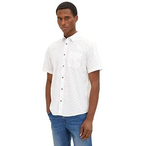 TOM TAILOR Overhem heren 1034880,31320 - Off White Green Minimal Design,S