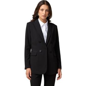 Oltre: Blazer met satijnen details zwart herfst winter 24, zwart, 38