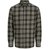 JJ Rebel - JREBJETT - Overhemd - Wit - Flanel - Lange Mouw