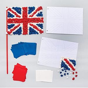 Baker Ross Union Jack tissuepapier vlag ambachtelijke kit - pak van 4, ambachten voor kinderen, (PJ124)