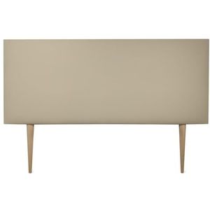 DUÉRMETE ONLINE Hoofdbord Wenen, gevoerd + poten, hoogwaardige bekleding van kunstleer, praktisch en aantrekkelijk design, hout, beige, 115 x 60 cm (bed 100/105)