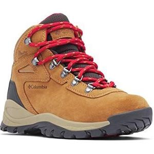 Columbia Newton Ridge Plus waterdichte versterkte wandelschoen voor dames, Bruin Elk X Mountain Rood, 4.5 UK Wide