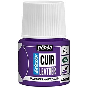 Pébéo - Setacolor leer – acrylverf voor leer en kunstleer – personalisatie tas, schoenen, sneakers – krasbestendigheid, vouwen, wrijving, mat/satijn – auberginepaars – 45 ml