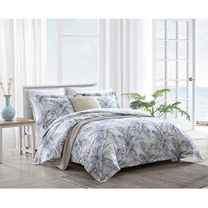 Tommy Bahama - Queensize dekbedovertrekset, katoenen beddengoed met bijpassende shams en knoopsluiting, huisdecoratie voor het hele seizoen (Bakers Bluff Blue, Queen)