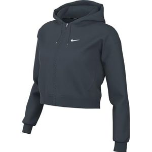 Nike Dames Top W Nk One Df Fz Hoodie Lbr, Deep Jungle/White, FB5198-328, L