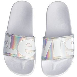 Levi's Dames June L S Slides, zilver, 34 EU