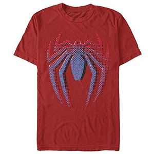 Marvel Unisex Spider-Man Classic Layered Spiderman Logo Organic Short Sleeve T-Shirt, Rood, L, rood, L