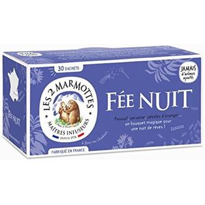 Les 2 Marmottes - Theelicht met 30 zakjes – Fenchel en IJzeren kruid – welzijn en ontspanning – gemaakt in Frankrijk – zonder extra aroma's – 50 g