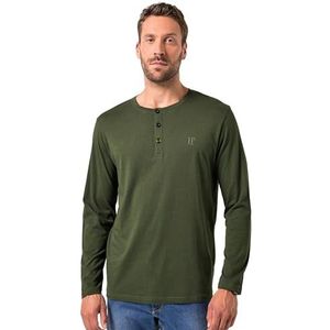 JP1880 - T-shirt - Henley - Lange Mouwen - Tot 8XL - Grote Maten