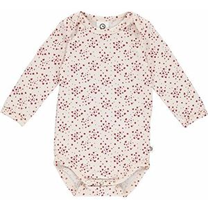 Müsli by Green Cotton Baby Girls Love L/s Body Base Layer, Buttercream/Berry Red, 56, Botercrème/Berry Red, 56 cm
