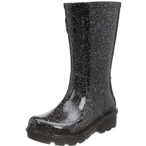 Fitflop Unisex Kid's Wonderwelly Fashion Boot, Zwart Glitter