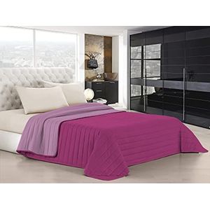 Italian Bed Linen Elegant Summer Quilt Fucsia, Klein Double, Microfiber, Lila/Fuchsia