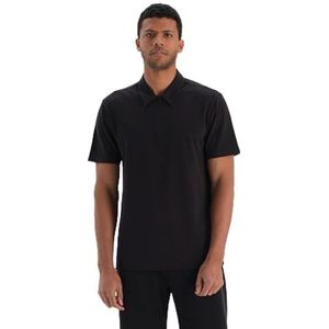 Dagi Black Fashion Gebreide Oversized Supreme Korte Mouw Crew Neck T-Shirt, Zwart, XL, zwart, XL