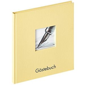 walther design gastenboek crème 23 x 25 cm met omslaguitsparing en reliëf, Fun GB-205-H