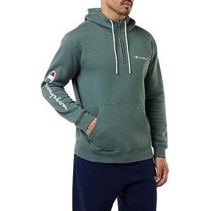 Champion Legacy American Classics-Maxi-Logo Powerblend Fleece Half Zip Sweatshirt met capuchon voor heren, Verde Blg, XS