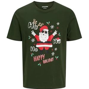 Jack & Jones - JJCHRISTMAS TEE SS CREW NECK - T-shirt - Kombu Green - Korte Mouwen