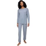 TRIUMPH - Endless Comfort - Lange Pyjama - Blauw - Katoen
