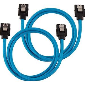 Corsair Premium SATA3-kabel (6 Gbps, 60 cm), met ommanteling, blauw