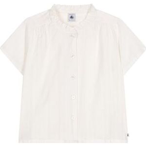 Petit Bateau Blouse met korte mouwen voor meisjes, Wit, 3 Jaren