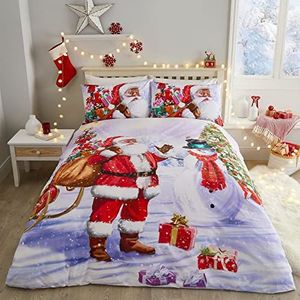 Fusion Kerst - Santa & Snowy - Dekbedovertrek Set - Tweepersoonsbed Maat in Multi