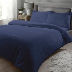 Rapport Home Navy Teddy Fleece Kingsize Dekbedovertrek Beddengoed Set