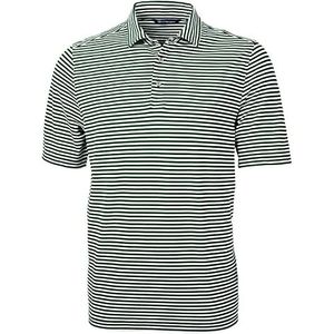 Cutter & Buck Heren Virtue Eco Pique Stripe Gerecycled poloshirt Hunter, XL