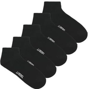 JREBREBEL Logo Short Socks 5 PACK, Zwart/Pack: W. BLACK, One Size
