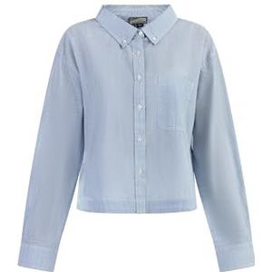 ICELOS Damesblouse met lange mouwen, Lichtblauwe dunne strepen, S