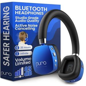 Puro Sound Labs - PuroQuiet Plus - Bluetooth Hoofdtelefoon - Blauw - Actieve Ruisonderdrukking