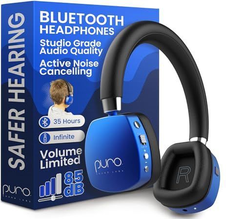 Puro Sound Labs - PuroQuiet Plus - Bluetooth Hoofdtelefoon - Blauw - Actieve Ruisonderdrukking